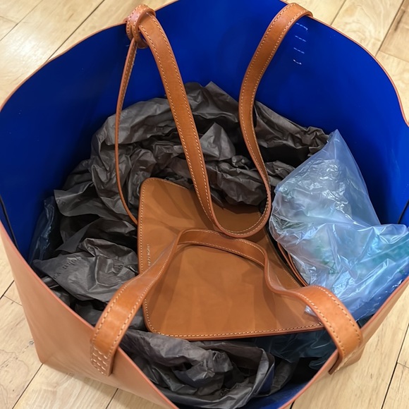 Mansur Gavriel Large Tote Cammello/Royal blue - Picture 11 of 16